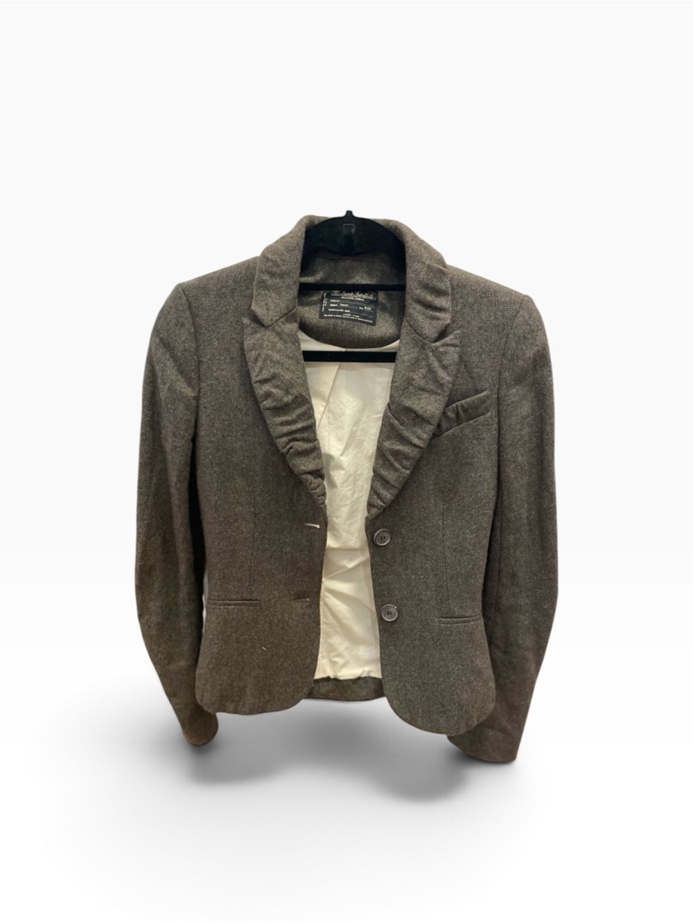 All Saints Louvre Ruched Blazer Brown Tweed Fits like size 0/2